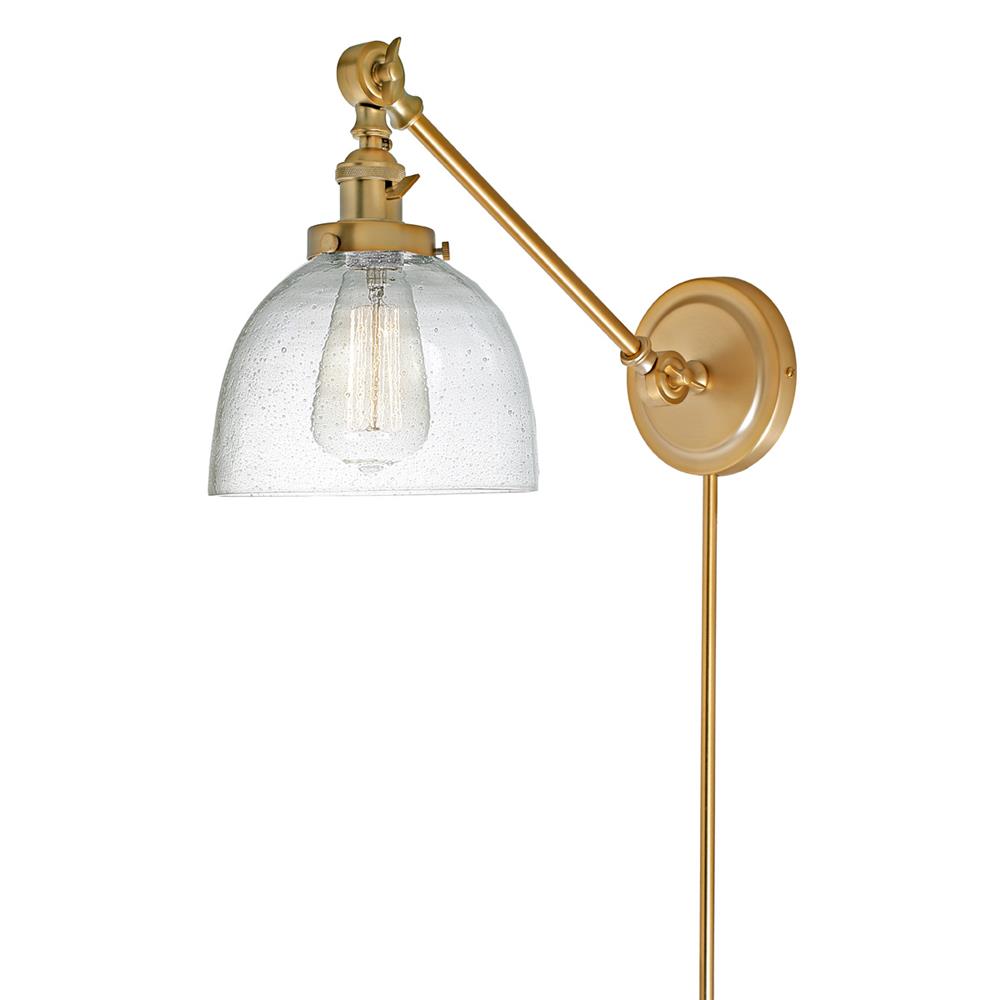 JVI Designs 1255-10 S5-CB Soho One Light  Double Swivel Clear Bubble Madison Wall Sconce in Satin Brass
